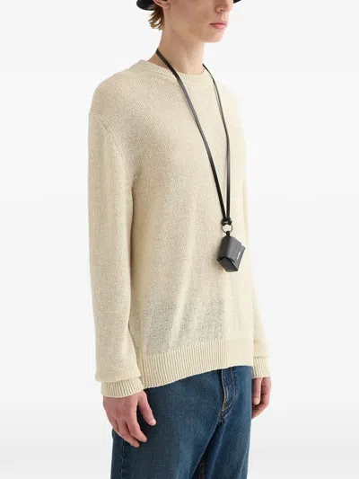 Jil Sander Chunky-knit Silk Sweatshirt In Neutral