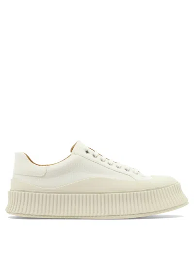 Jil Sander Men's Chunky Lace Vulcanized Sneakers In White