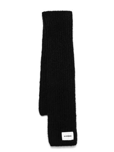 Jil Sander Chunky Ribbed Scarf In Black