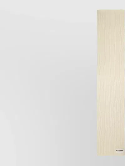 Jil Sander Chunky Ribbed Wool Scarf In Neutral
