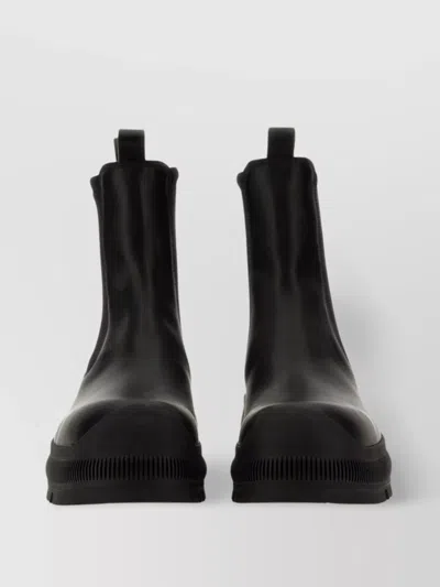 Jil Sander Chunky Sole Ankle-high Chelsea Boot In Black