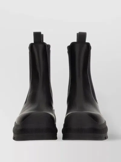 Jil Sander Chunky Sole Ankle Length Chelsea Boot In Black