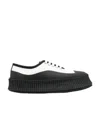 Jil Sander Chunky-soled Lace-up Sneakers In Black