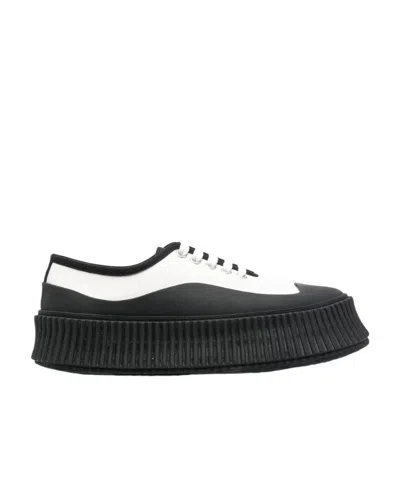 Jil Sander Chunky-soled Lace-up Sneakers In Black
