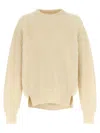 Jil Sander Oversized Crew Neck Sweater With Ribbed Texture In White