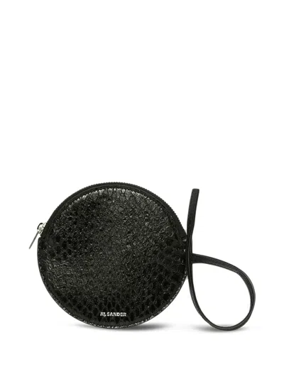 Jil Sander Circle-shaped Pouch Purse In Black