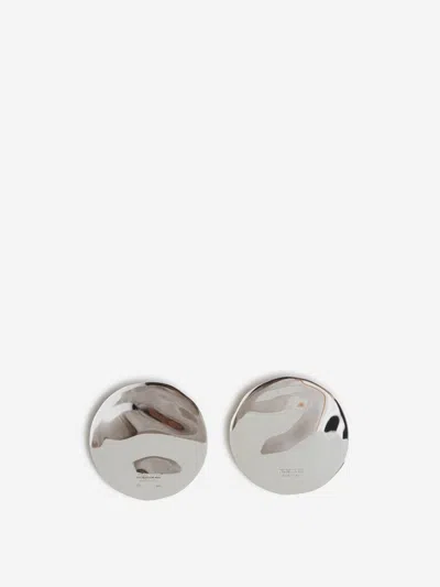 Jil Sander Circular Earrings In Silver