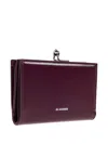 Jil Sander Clasp-fastening Leather Wallet In Purple