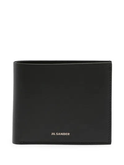 Jil Sander Classic Black Leather Men's Wallet For Ss24
