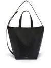 Jil Sander Small Vertigo Leather Tote Bag In Black