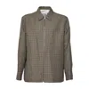 Jil Sander Classic Checkered Shirt With Textured Fabric In Brown