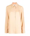 Jil Sander Classic Collar Buttoned Blouse In Nude