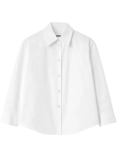 Jil Sander Classic Collar Cotton Shirt In White