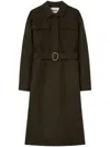 Jil Sander Classic-collar Wool-blend Dress In Green