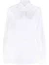 Jil Sander Tailored Cotton Shirt With Pointed Collar And Curved Hem In White