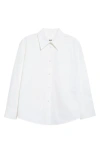 Jil Sander Classic Crop Cotton Button-up Shirt In White
