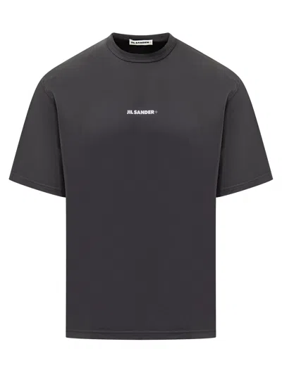 Jil Sander Classic Logo T-shirt In Gray