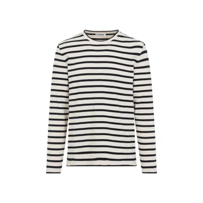 JIL SANDER CLASSIC STRIPED LONG-SLEEVE T-SHIRT IN SOFT COTTON