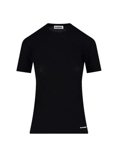 Jil Sander Logo Short-sleeved T-shirt In Black