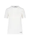 Jil Sander Contrast Logo Cotton T-shirt In Optic White