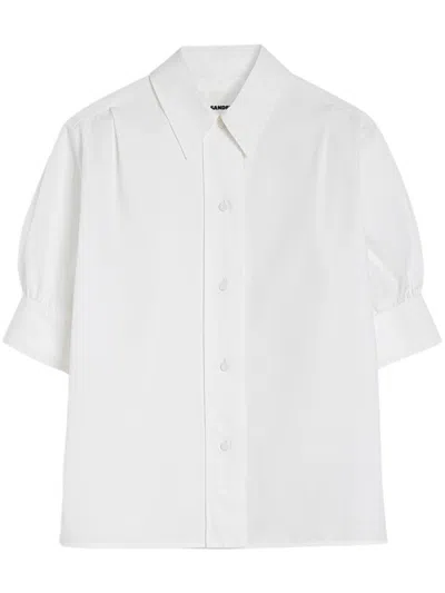 Jil Sander Classic White Cotton Shirt With Structured Collar