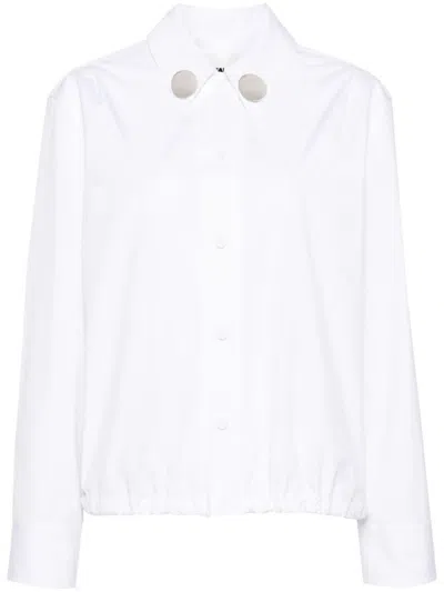 Jil Sander Long-sleeve Poplin Shirt In White