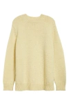 Jil Sander Cachemire Blend Crewneck Sweater With Relaxed Fit In Pistacchio Cream