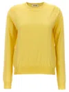 Jil Sander Crew Neck Knit Sweater In Yellow