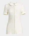 Jil Sander Claudine Collared Short-sleeve Shirt In Coconut