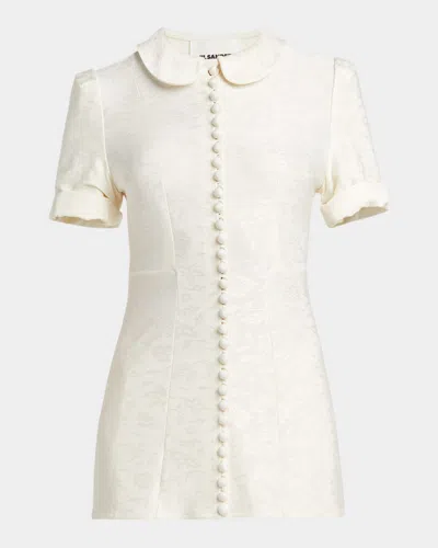 Jil Sander Claudine Collared Short-sleeve Shirt In Off-white