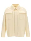Jil Sander Wool Blend Shirt With Button Closure In Neutral