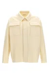 Jil Sander Wool Blend Shirt With Button Closure In Neutral