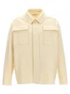 Jil Sander Wool Blend Shirt With Button Closure In Neutral