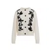 Jil Sander Cn Long Sleeves Cardigan With Velvet Embroidery Women In Neutral