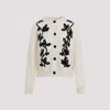 Jil Sander Long Sleeves Cardigan Velvet Embroidery In Gray