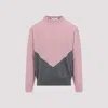 Jil Sander High Neck Color-blocked Sweater With Chevron Design In Pink