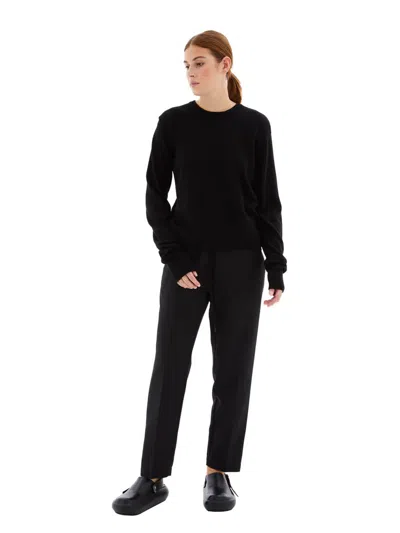 JIL SANDER JIL SANDER CN LS BLACK COTTON SWEATER