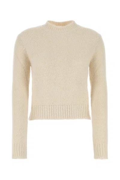 JIL SANDER MAGLIONE IN MISTO ALPACA AVORIO DONNA