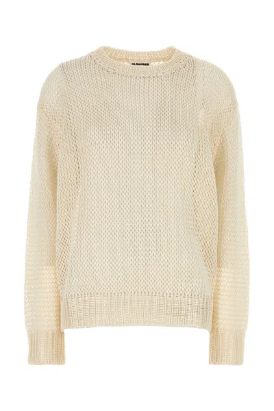 JIL SANDER MAGLIONE IN CROCHET CREMA DONNA