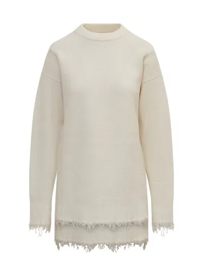 Jil Sander Cn Ls Jumper In Beige