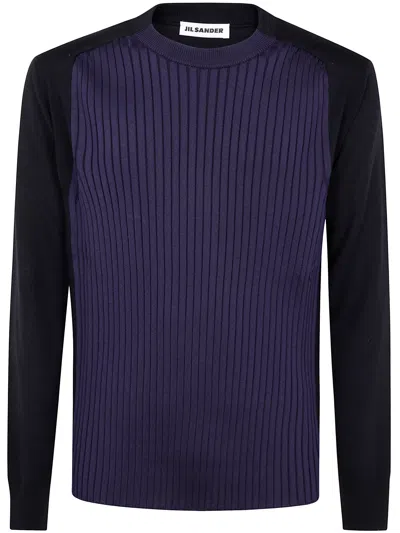 Jil Sander Giorgio Armani Grey Wool Carrot Fit Trousers In Blue