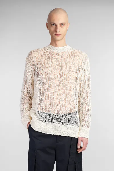 Jil Sander Cn Ls Jumper Knitwear In Beige Cotton