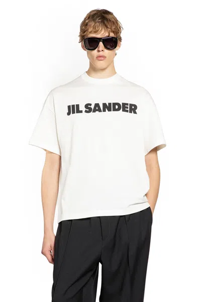 Jil Sander Logo Print Boxy Fit T-shirt In White