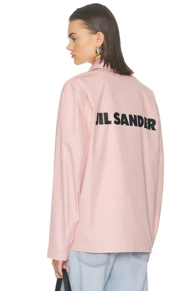 Jil Sander Coaches Jacket In Burgundy