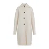 Jil Sander Double-breasted Wool Coat In White