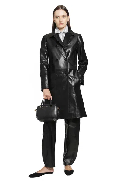 Jil Sander Long-sleeved Coat In Black