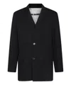 Jil Sander Oversized Wool Jacket Flap Pockets In Black