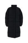 Jil Sander Long-sleeved Stand-up Collar Cotton Coat In Black