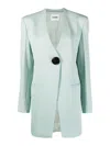 Jil Sander Single-button Wool Blazer In Green