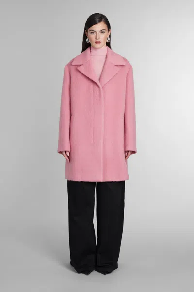 Jil Sander Coat In Rose-pink Wool In 655